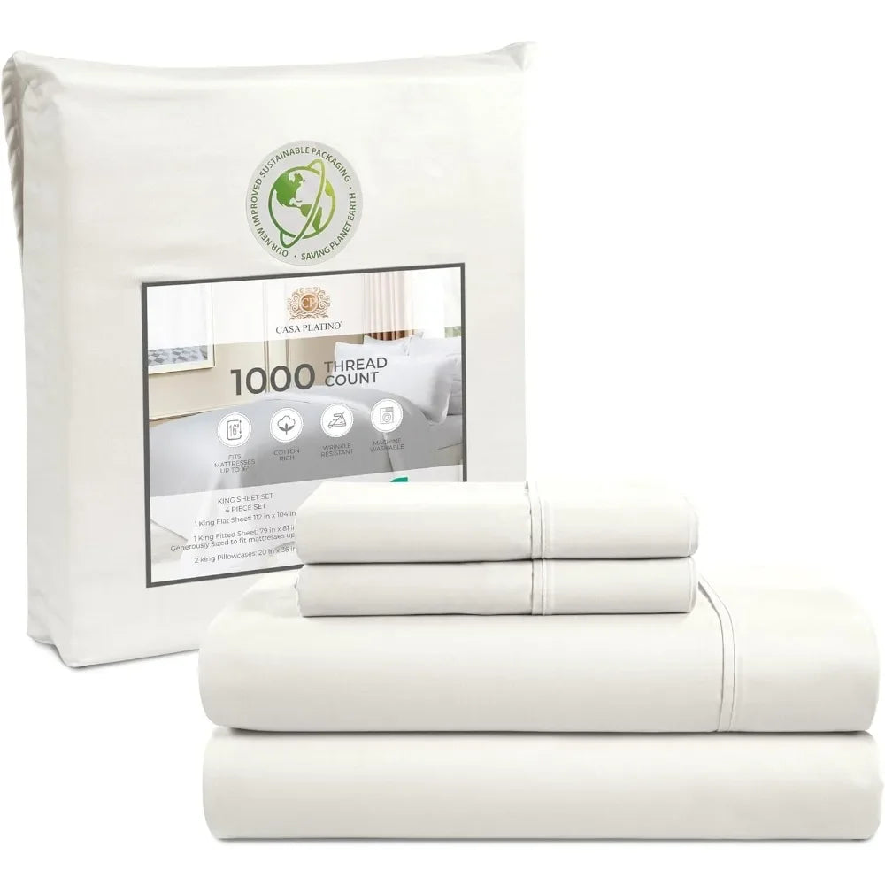 Sheets 1000 Thread Count Bedspreads and Covers 4-Piece Set - Alia's Home Things  