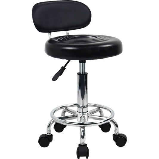KKTONER PU Leather Modern Rolling Stool Low Back - Alia's Home Things  