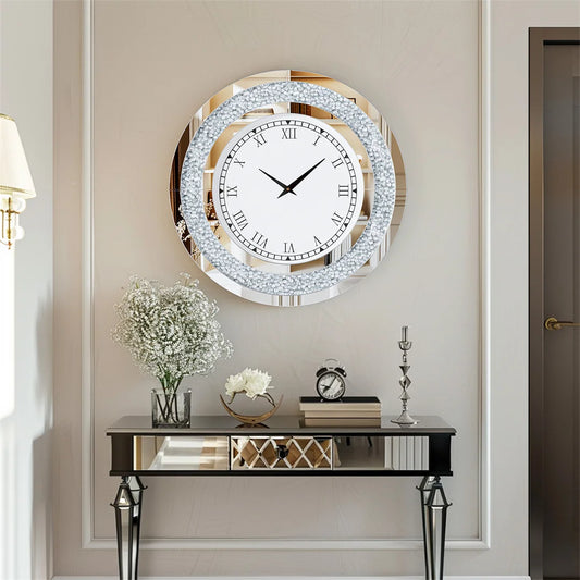 LUVODI Sparkle Bling Round Diamond Wall Clock - Alia's Home Things  