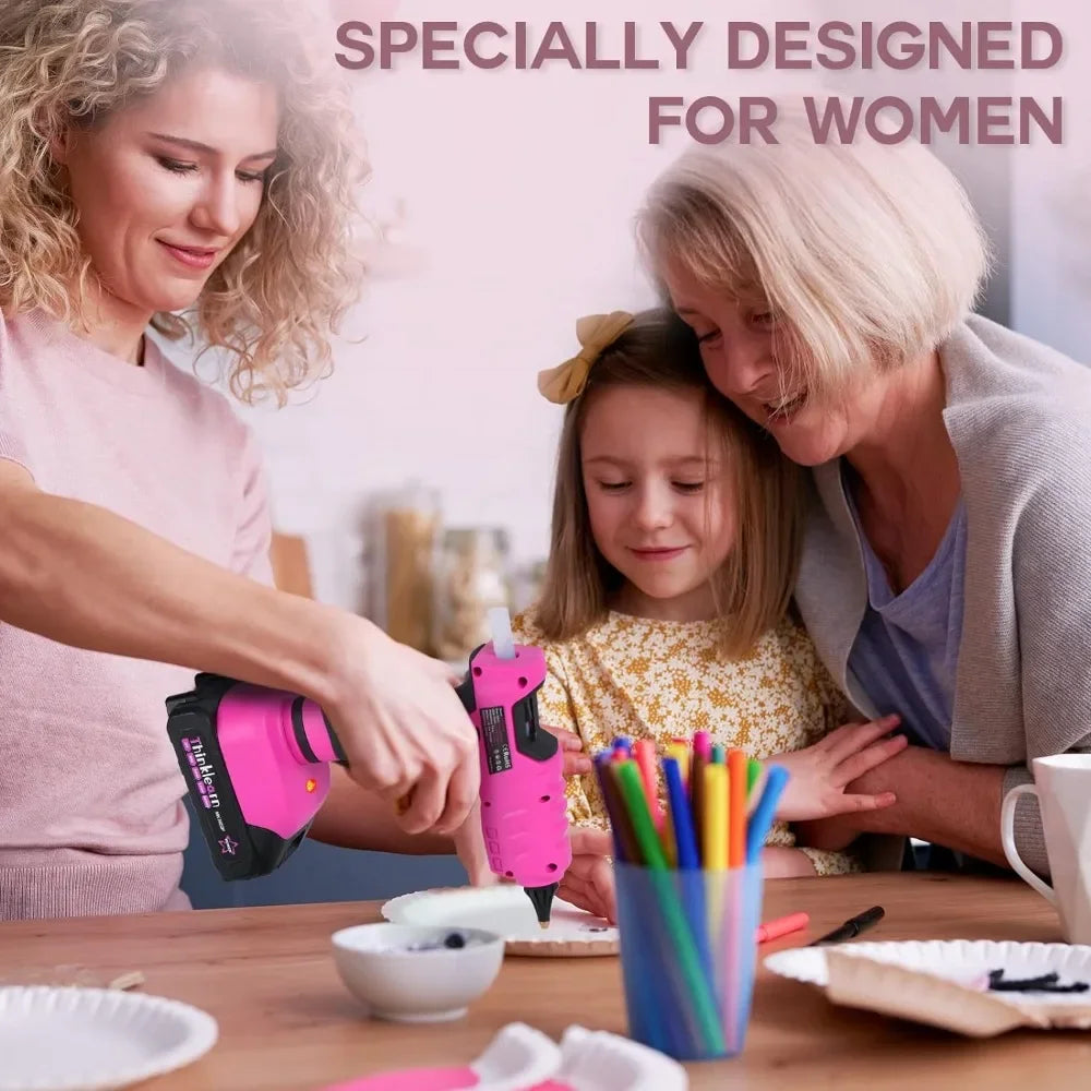 Hot Glue Gun, 20V Pink Cordless - Alia's Home Things  
