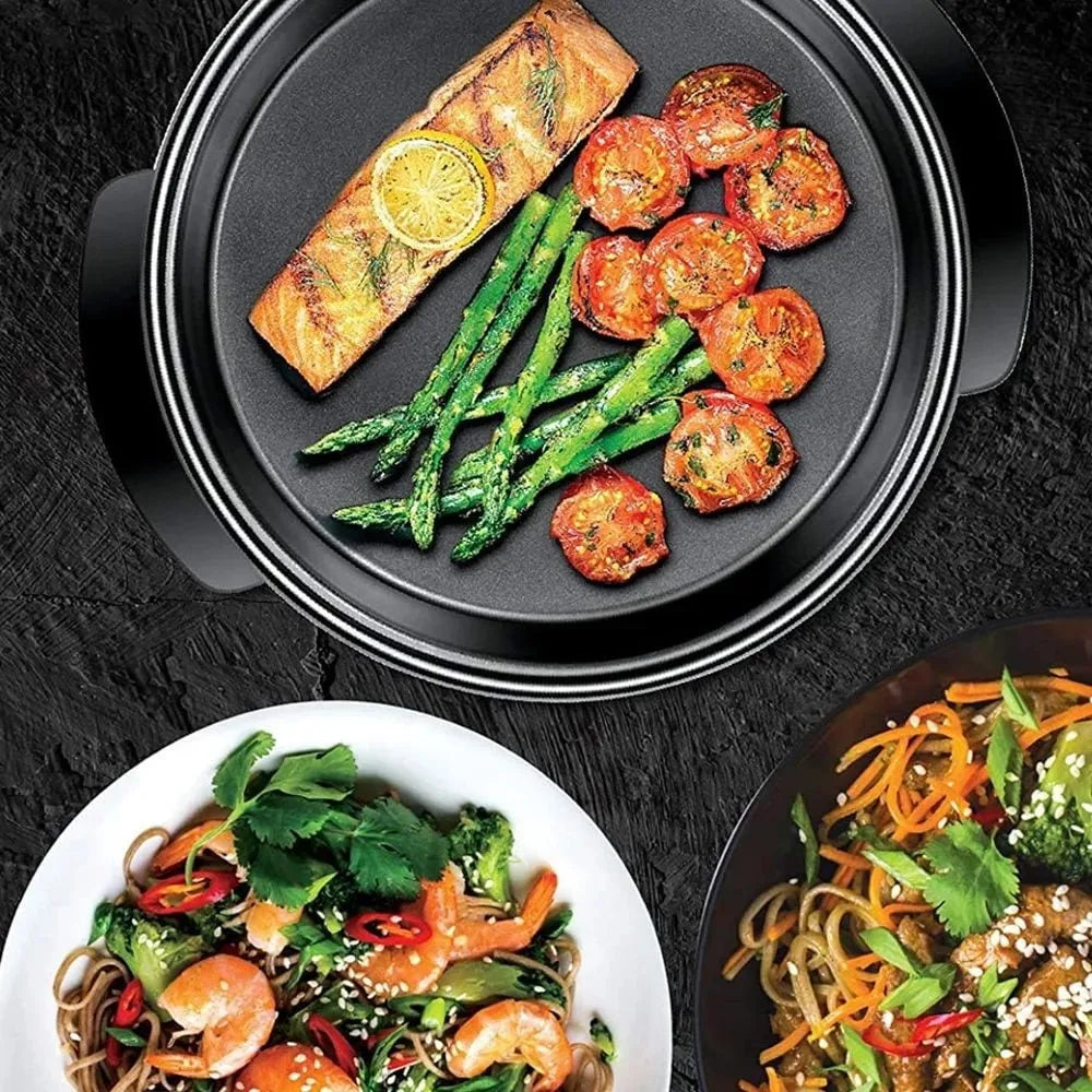 Electric Skillet 12 Inch Frying Pan with Non-Stick Coating - Alia's Home Things  