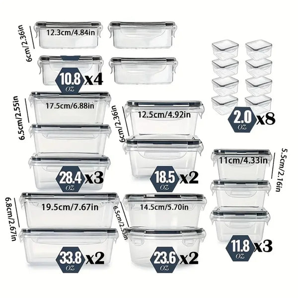 24pcs Kitchen Storage Container Set Reusable Plastic - Alia's Home Things  