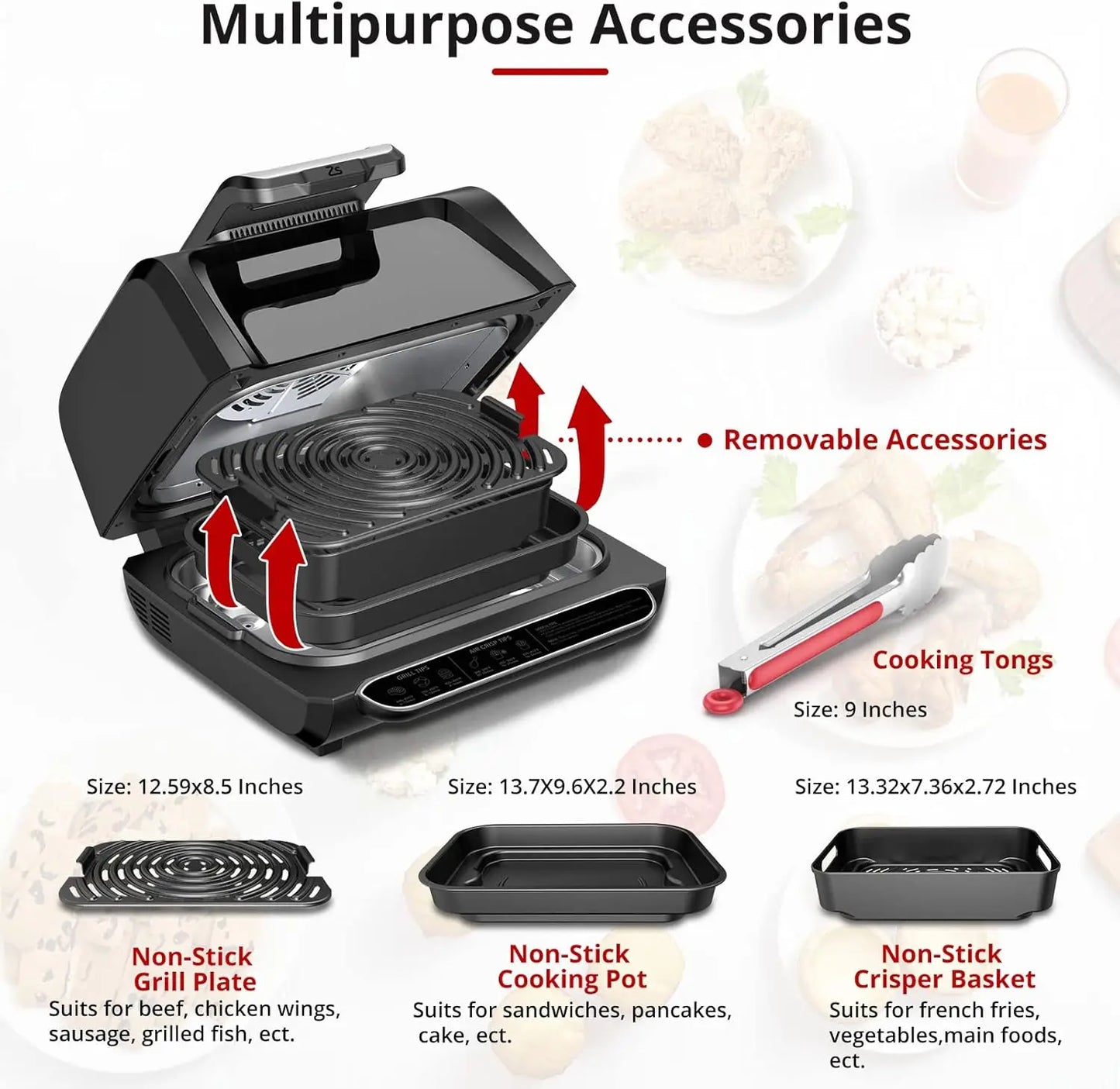 Indoor Grill Air Fryer/Griddle Combo With See Through Window - Alia's Home Things  