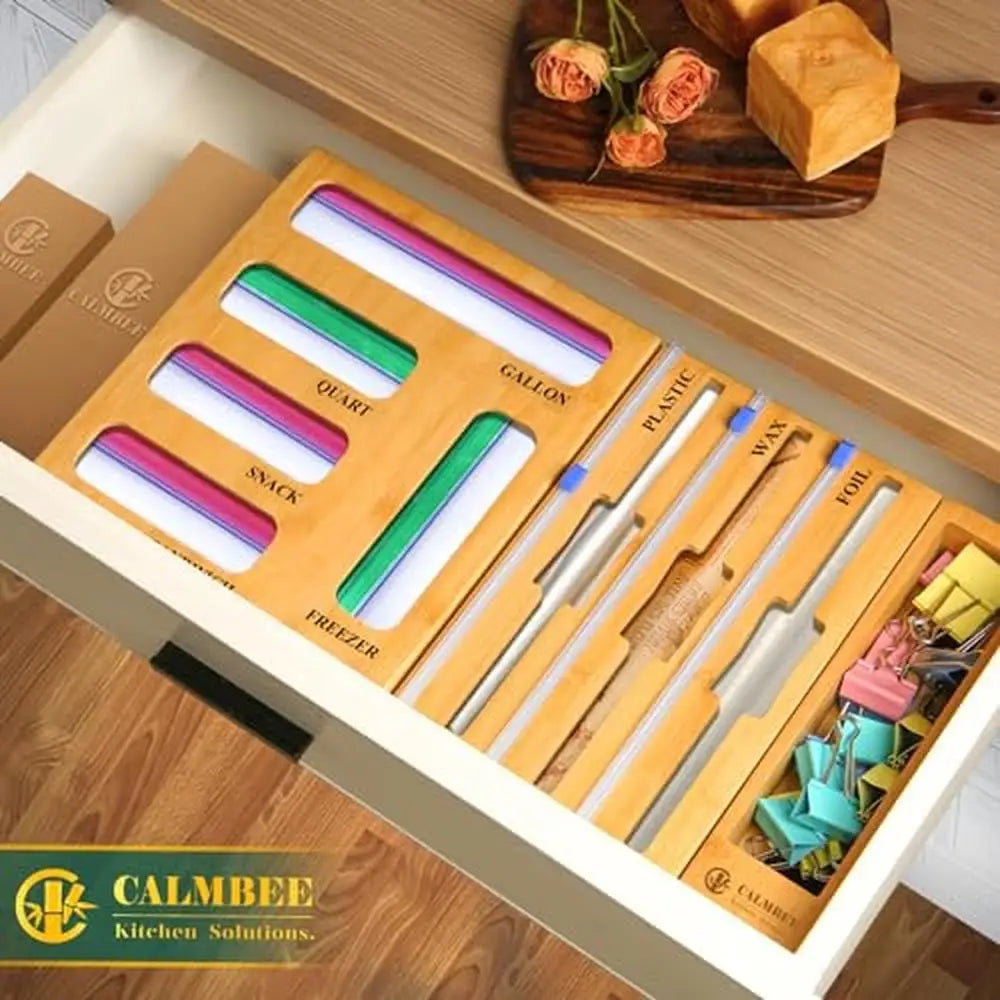 Kitchen Wrap Dispenser Storage Bag Organizer Wall Mounted - Alia's Home Things  