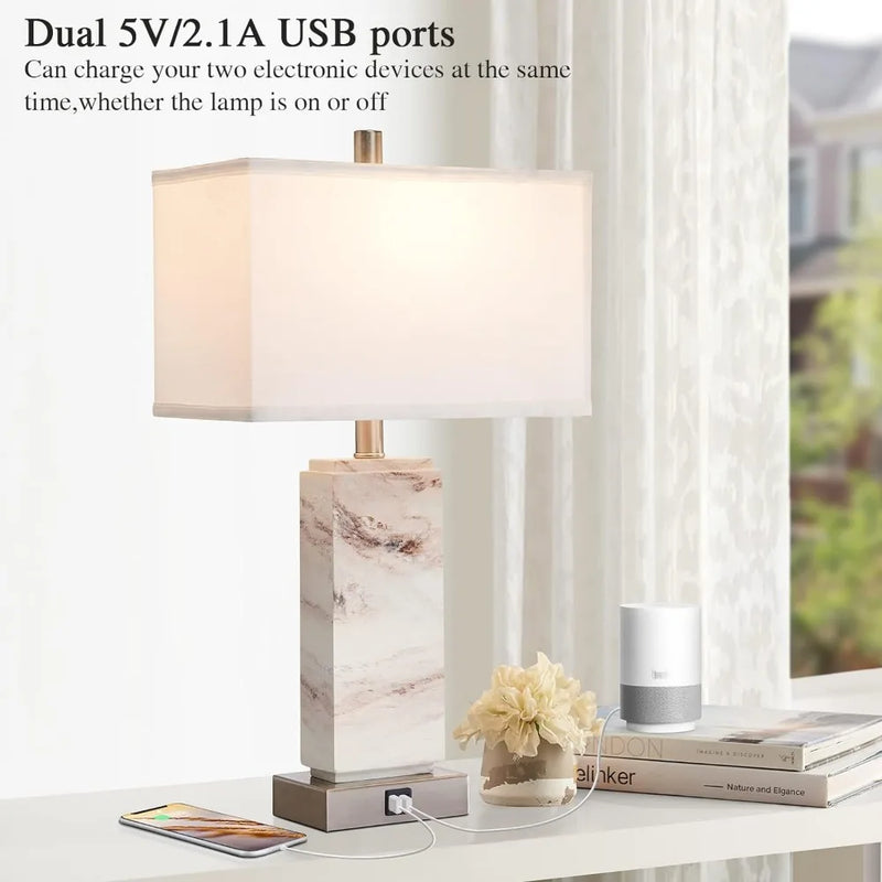 Rustic Resin Bedside Table Lamp - Alia's Home Things  