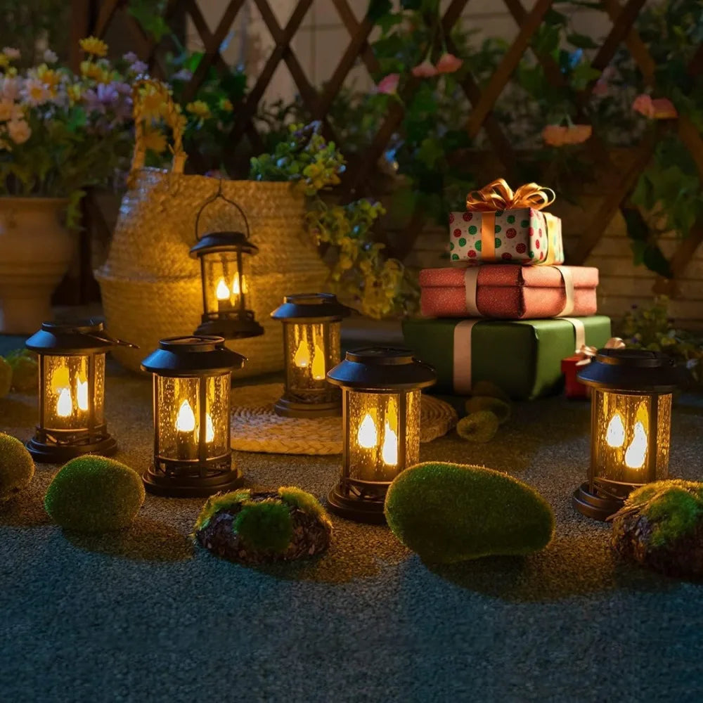 6-piece Outdoor Solar Flashing Decorative Lantern Post Light - Alia's Home Things  