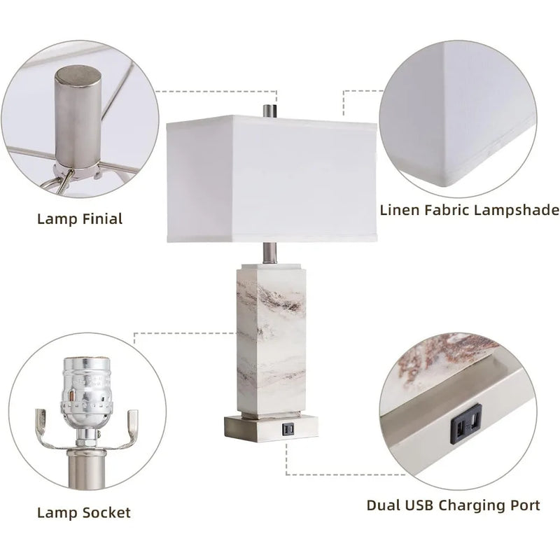Rustic Resin Bedside Table Lamp - Alia's Home Things  