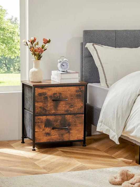 Nightstand With 2 Fabric Drawers - Alia's Home Things  