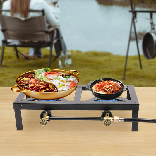 Portable Double Burner Outdoor Gas Stove Propane - Alia's Home Things  