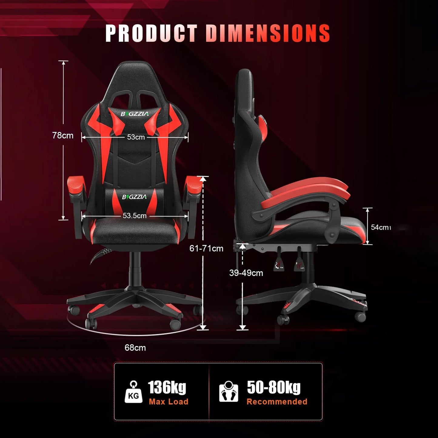 High Back Video Office Chair with Headrest - Alia's Home Things  