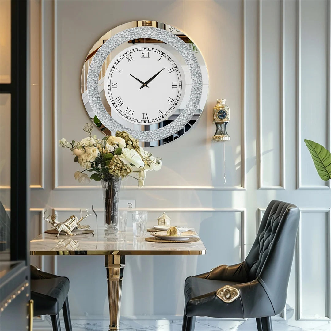 LUVODI Sparkle Bling Round Diamond Wall Clock - Alia's Home Things  