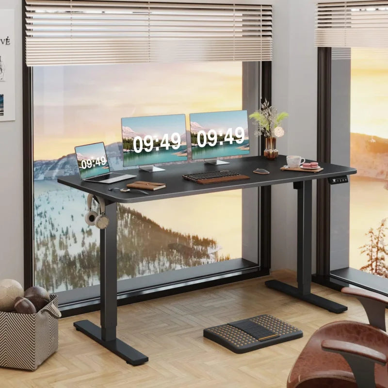 Furmax Electric Sit Stand-Up Home Office Computer Desk - Alia's Home Things  