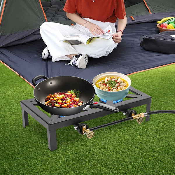 Portable Double Burner Outdoor Gas Stove Propane - Alia's Home Things  