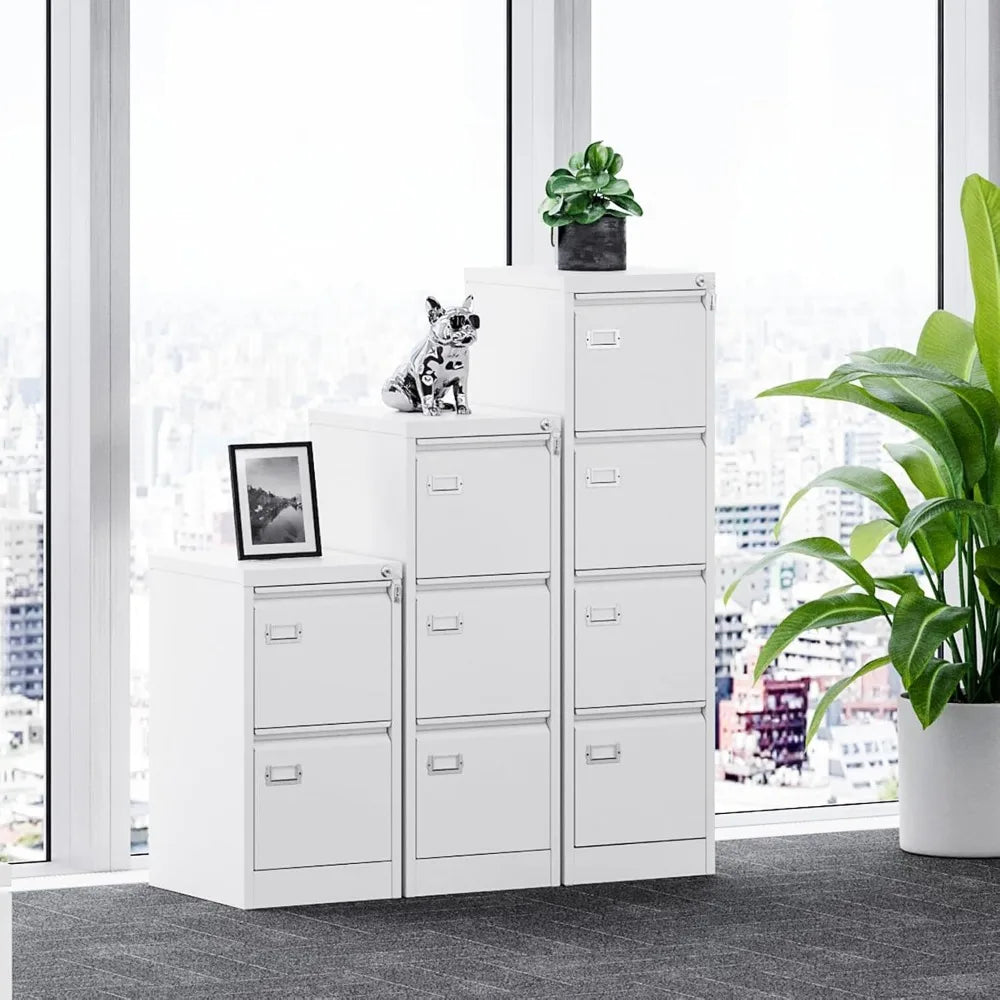 File Cabinet, White Vertical Filing Cabinets with Lock - Alia's Home Things  