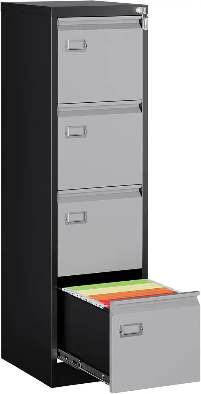 File Cabinet, White Vertical Filing Cabinets with Lock - Alia's Home Things  