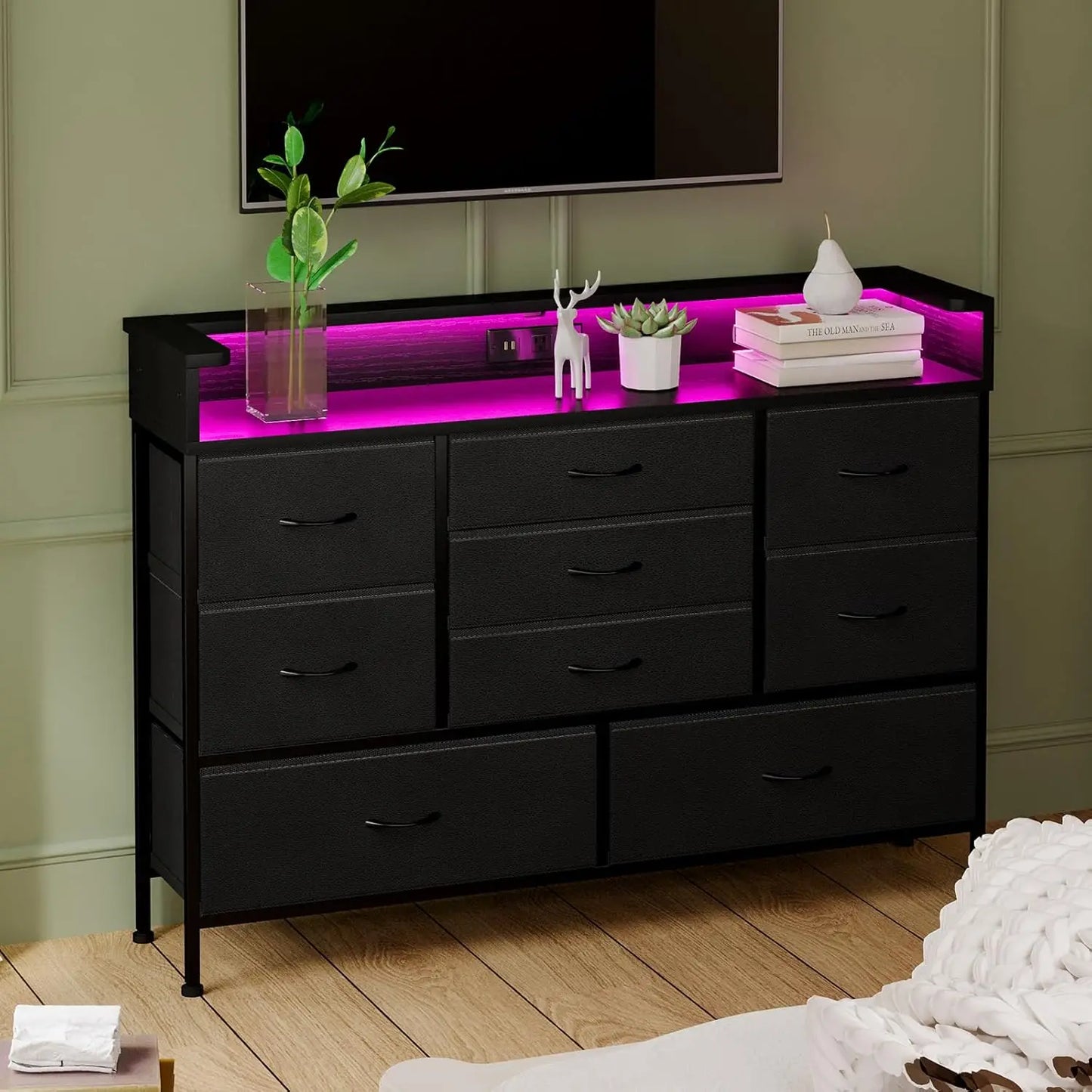 Dresser with 9 Drawers and Charging Station - Alia's Home Things  