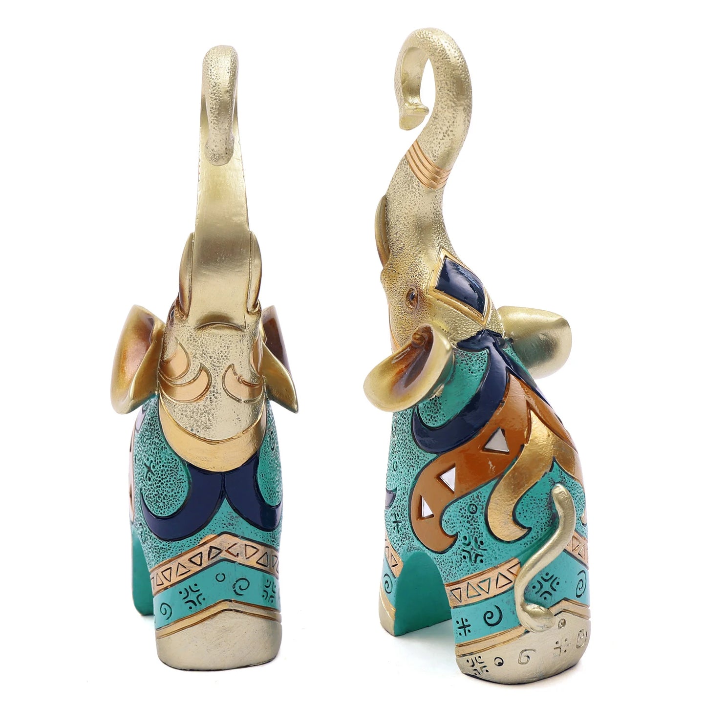 2 PCS Feng Shui Pair of Resin Elephant Statue - Alia's Home Things  