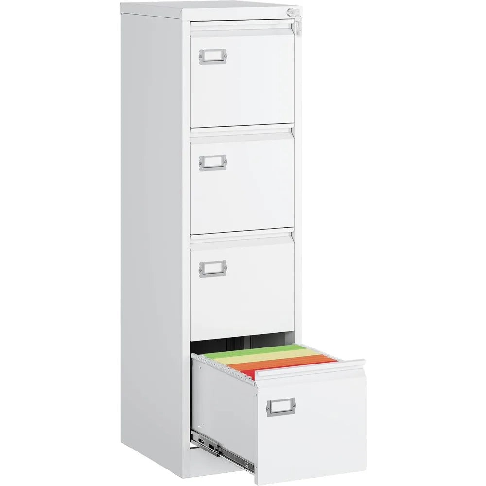 File Cabinet, White Vertical Filing Cabinets with Lock - Alia's Home Things  