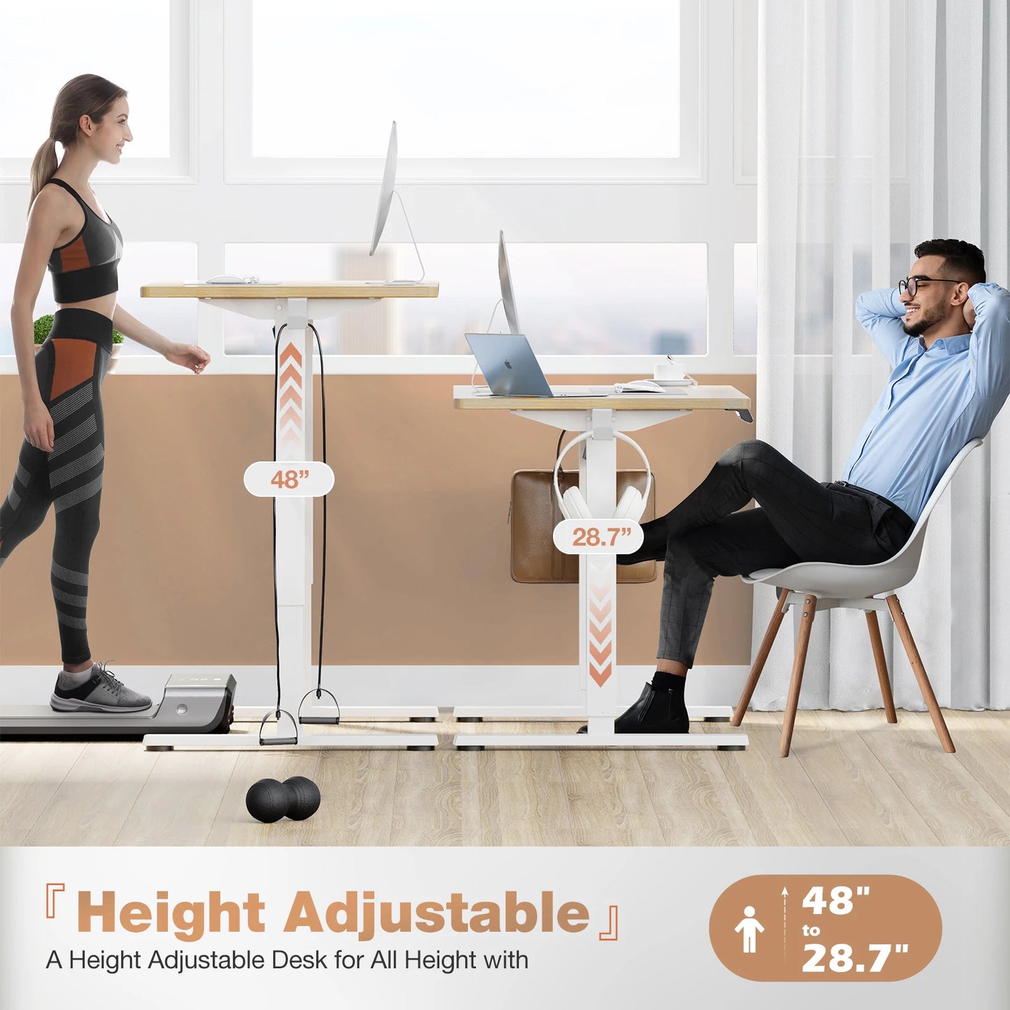 JHK Electric Adjustable 40x24 Inch Stand-Up Sit-Stand Workstation - Alia's Home Things  