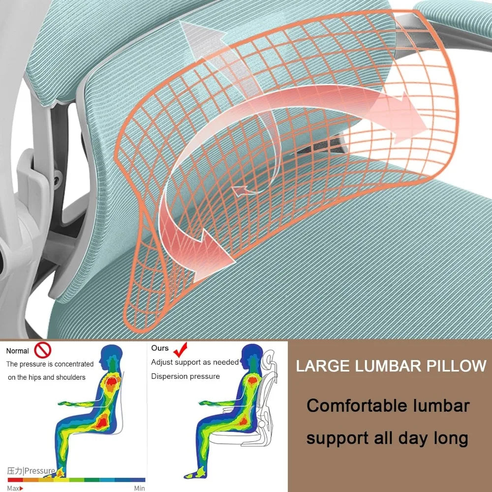 High Back Ergonomic Office Chair With Lumbar Support - Alia's Home Things  
