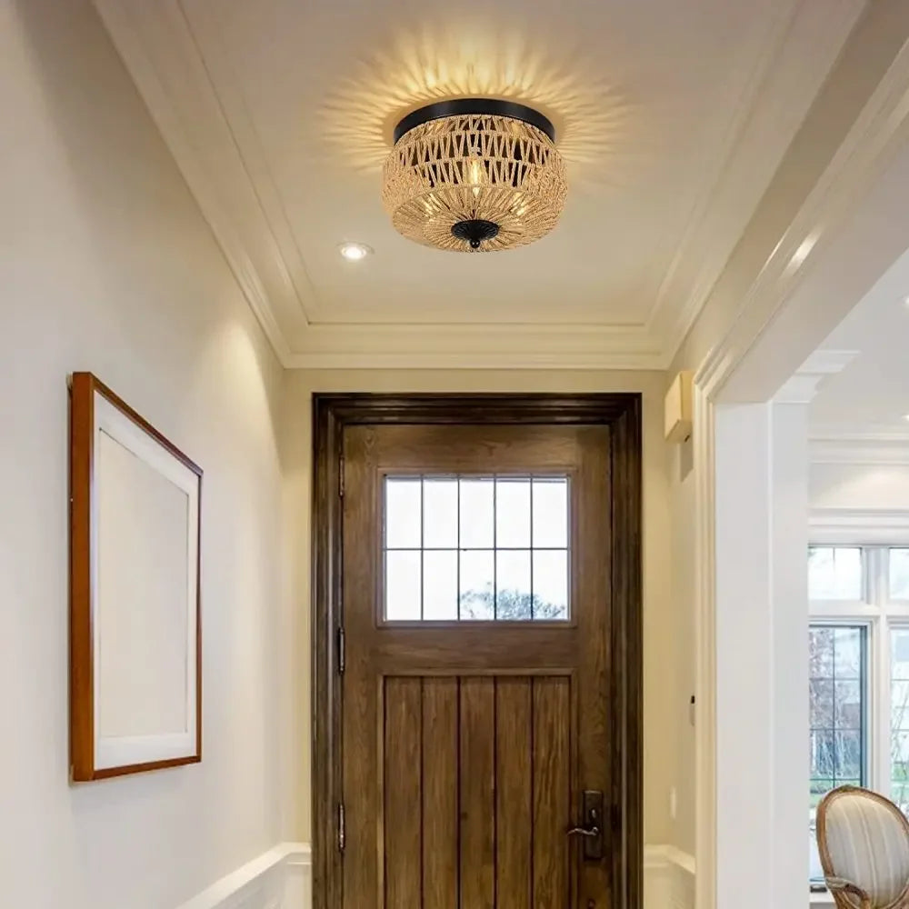 Classic Bamboo Lustre Chandelier Hanging Lamp Handmade - Alia's Home Things  