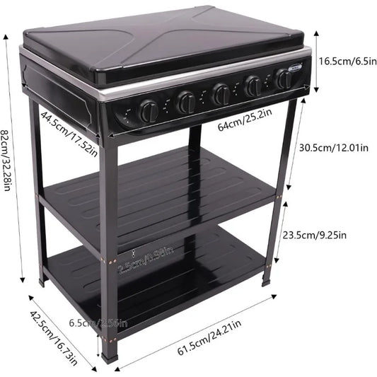 Natural Gas Stove Outdoor 5-Burner with 2-Placement Boards - Alia's Home Things  