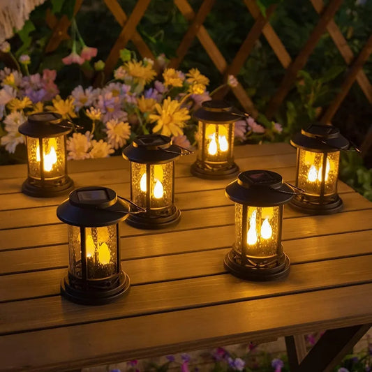 6-piece Outdoor Solar Flashing Decorative Lantern Post Light - Alia's Home Things  