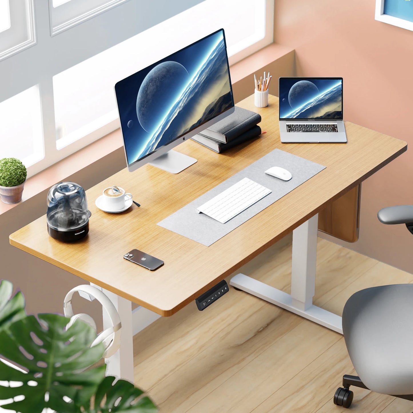 JHK Electric Adjustable 40x24 Inch Stand-Up Sit-Stand Workstation - Alia's Home Things  