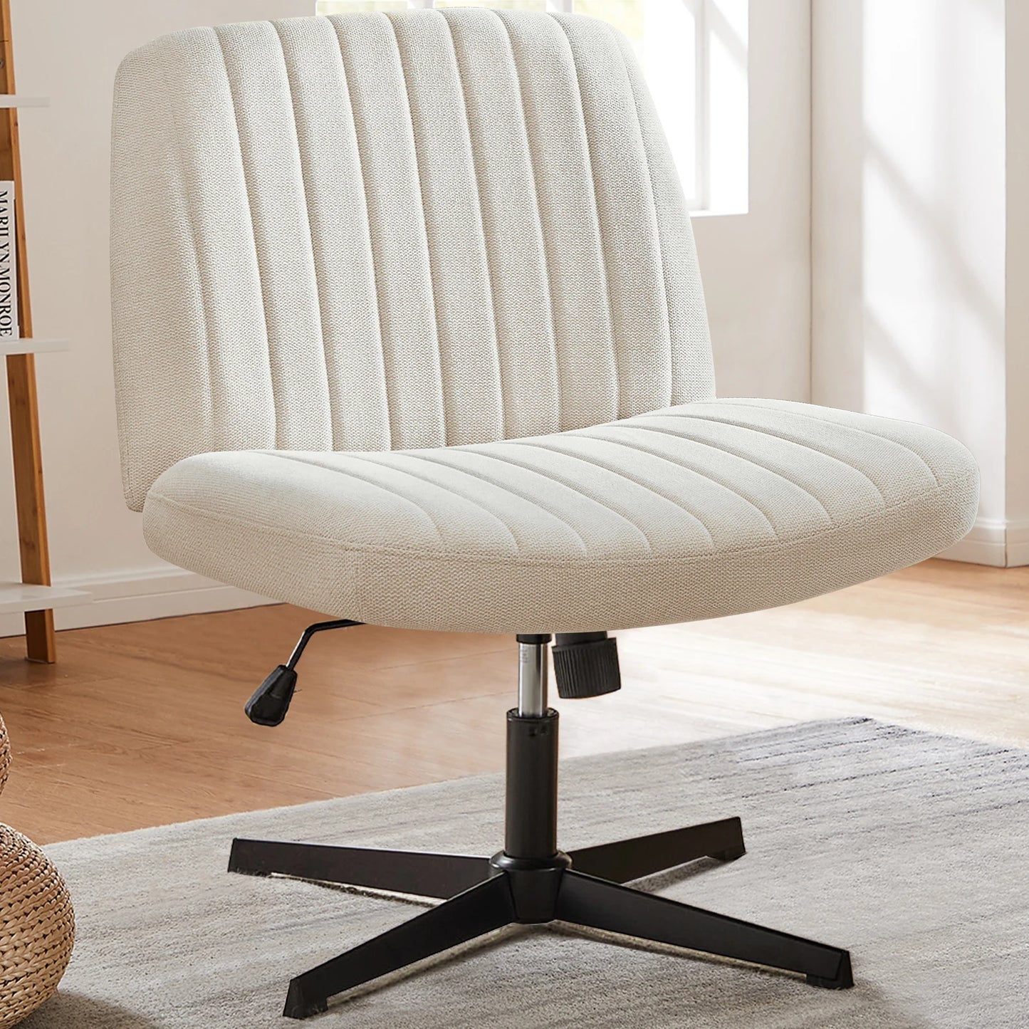 Armless Wide Desk Chair with Dual-Purpose Base - Alia's Home Things  