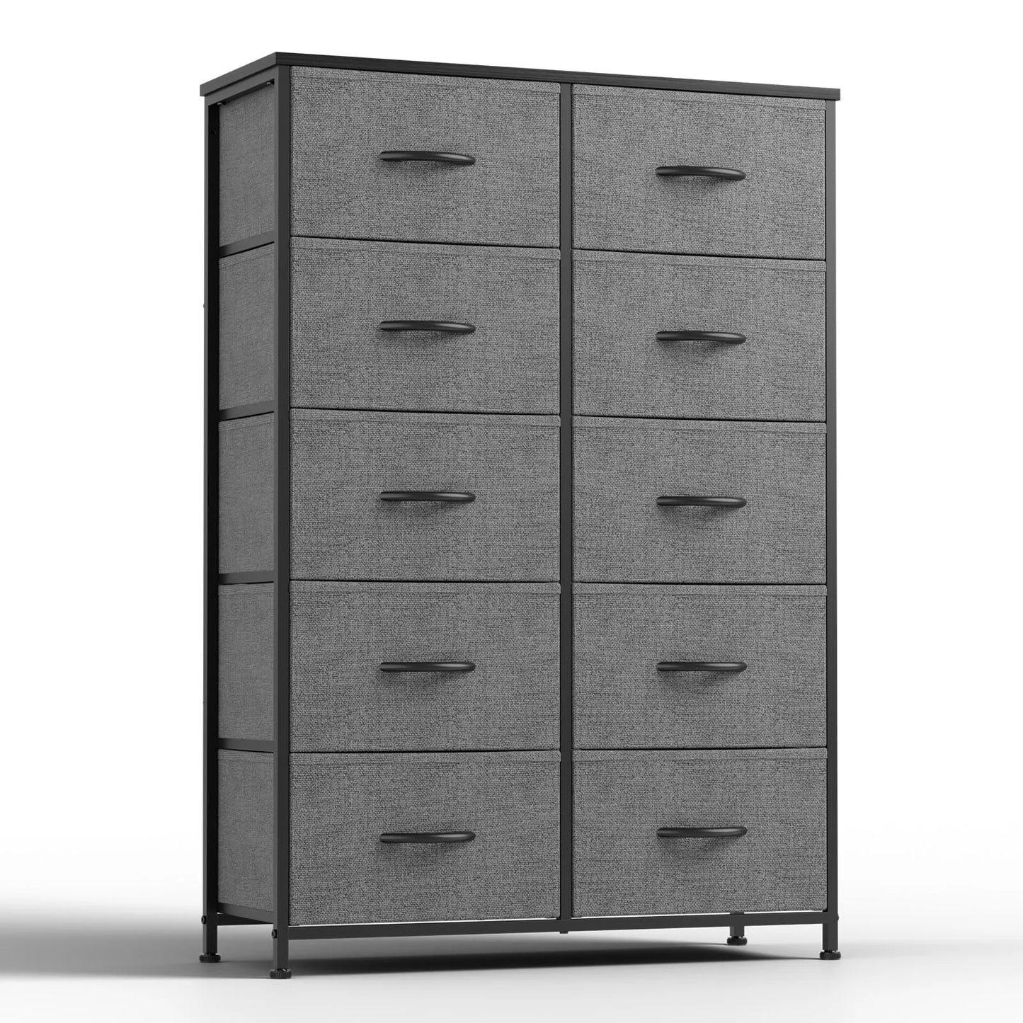 JHK Bedside Table For Bedroom With 10 Fabric Drawers - Alia's Home Things  