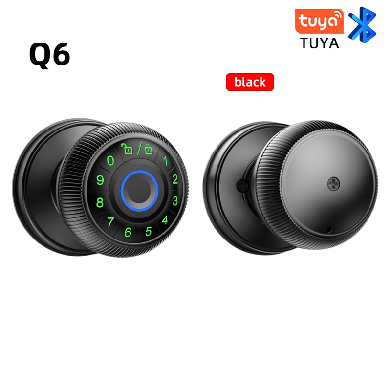 Fingerprint Door Lock Round Knob - Alia's Home Things  
