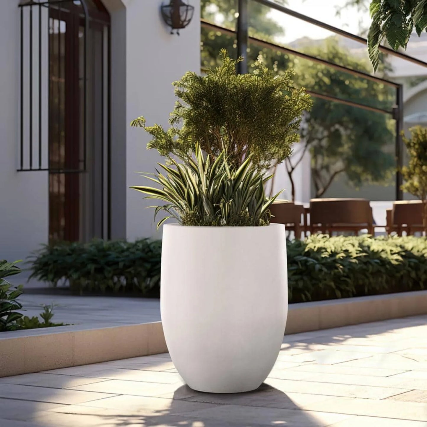 Extra Large Tall Round Concrete Plant Pot / Planter - Alia's Home Things  