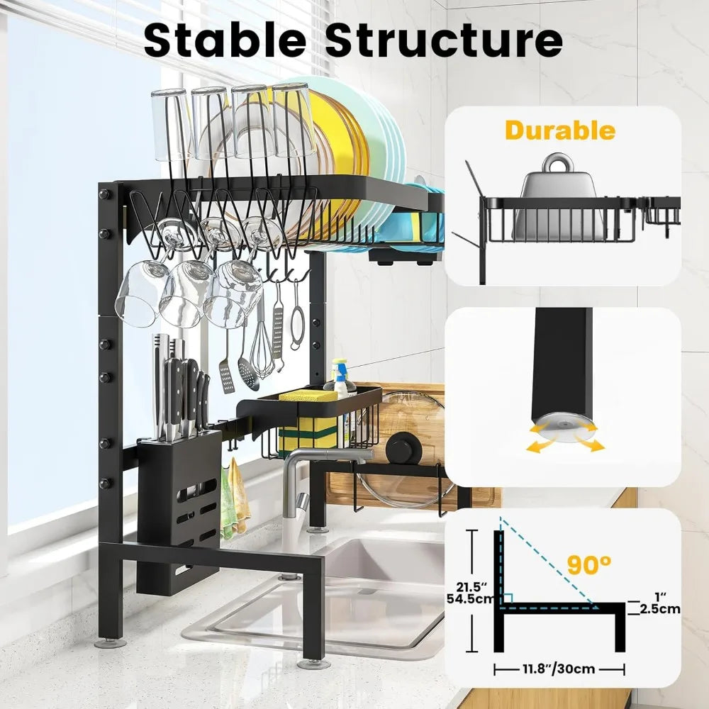 Over-the-Sink Dish Drying Rack, Adjustable Length - Alia's Home Things  