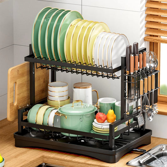 Dish Drainer Rack 2 Tier Rustproof - Alia's Home Things  