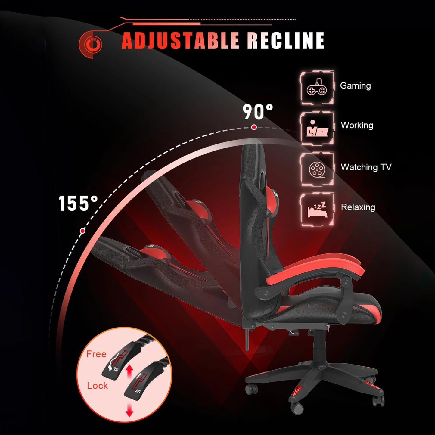 High Back Video Office Chair with Headrest - Alia's Home Things  