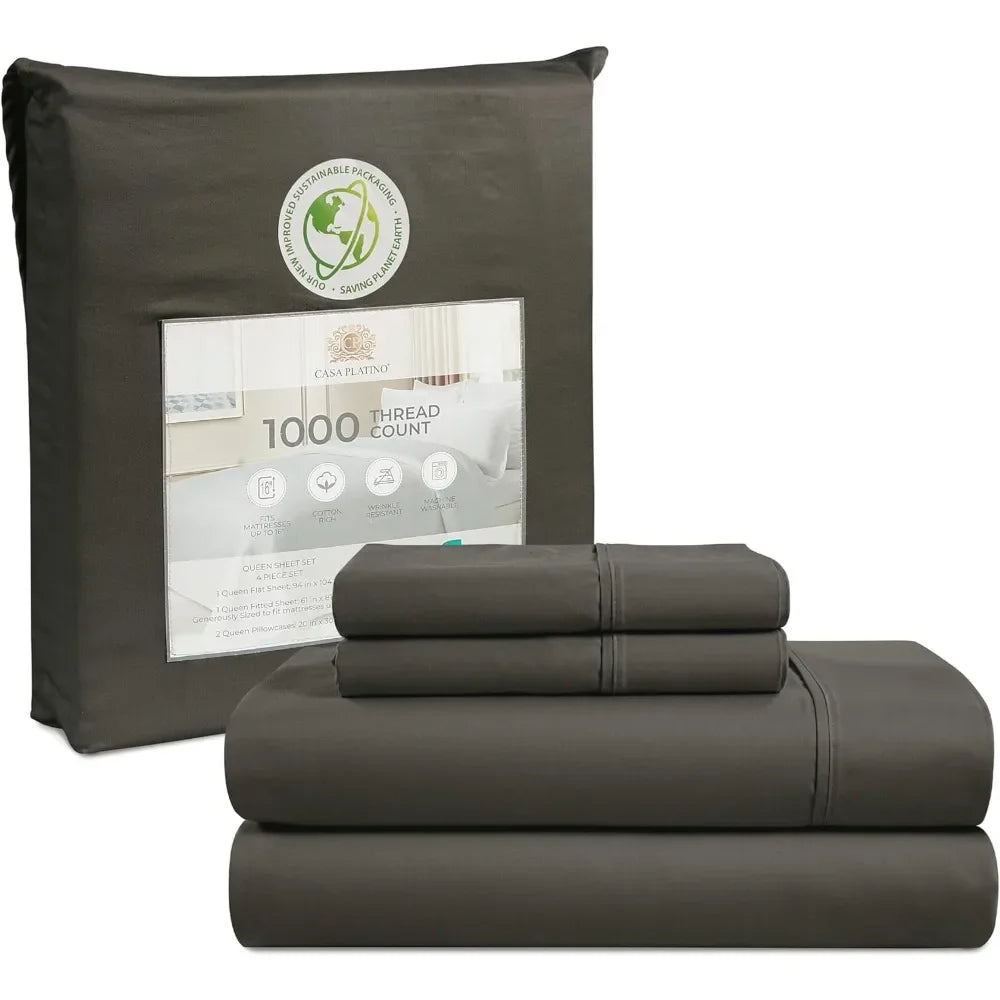 Sheets 1000 Thread Count Bedspreads and Covers 4-Piece Set - Alia's Home Things  