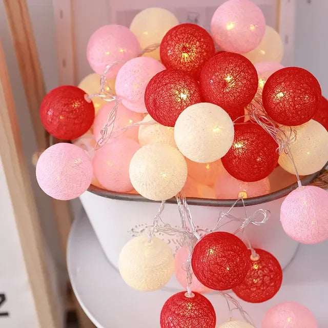 USB/Battery Powered Cotton Balls Fairy String Lights - Alia's Home Things  
