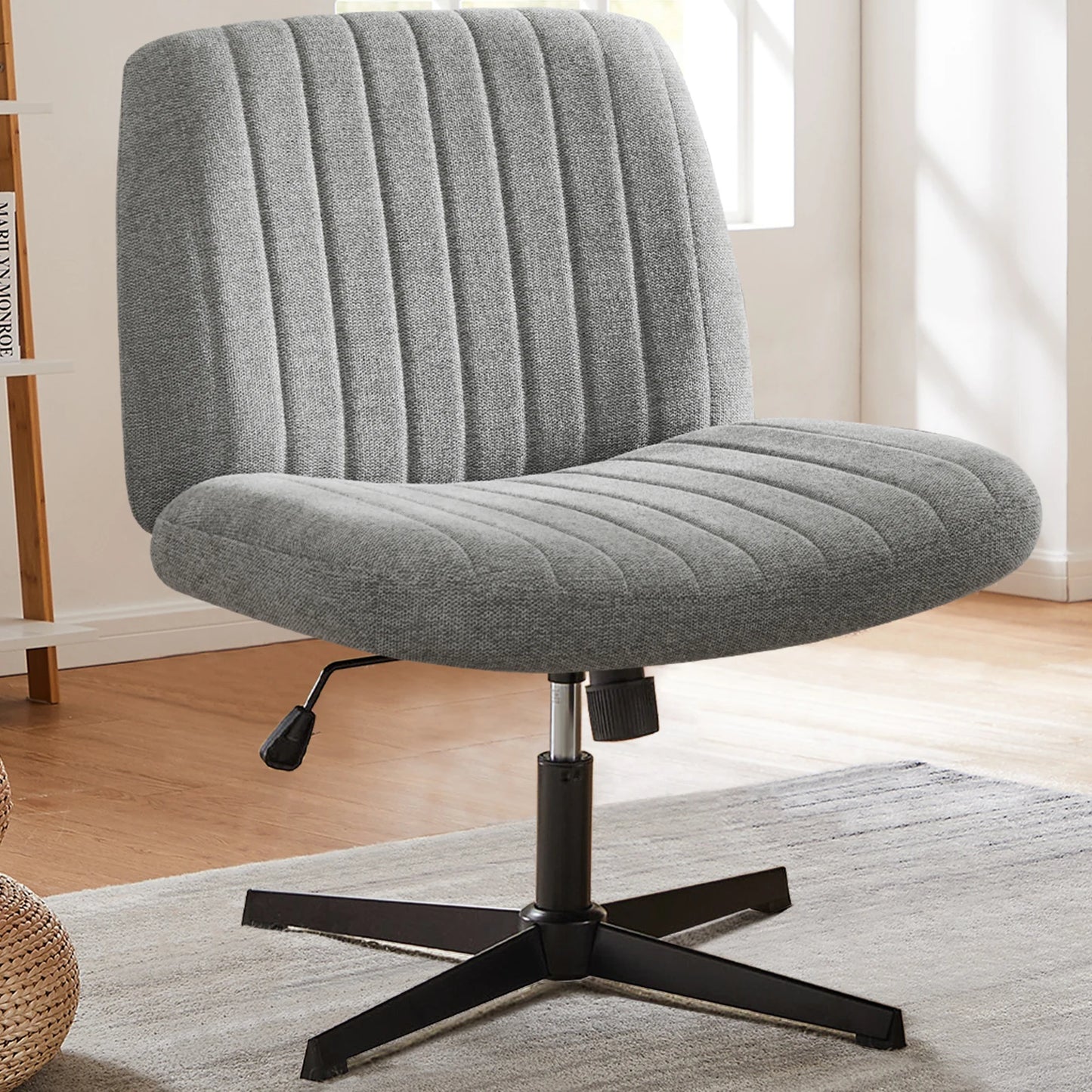 Armless Wide Desk Chair with Dual-Purpose Base - Alia's Home Things  