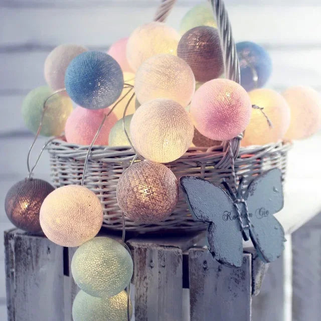 USB/Battery Powered Cotton Balls Fairy String Lights - Alia's Home Things  