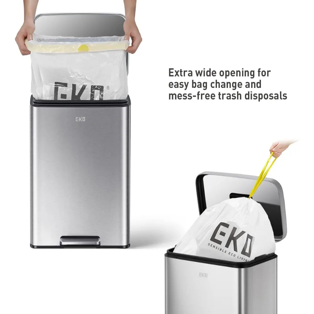 Brushed Stainless 50 Liter/13.2 Gallon Step Trash Can - Alia's Home Things  