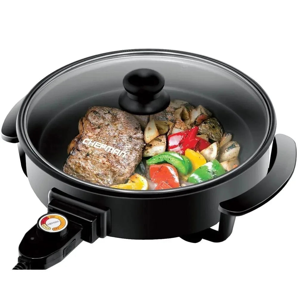 Electric Skillet 12 Inch Frying Pan with Non-Stick Coating - Alia's Home Things  