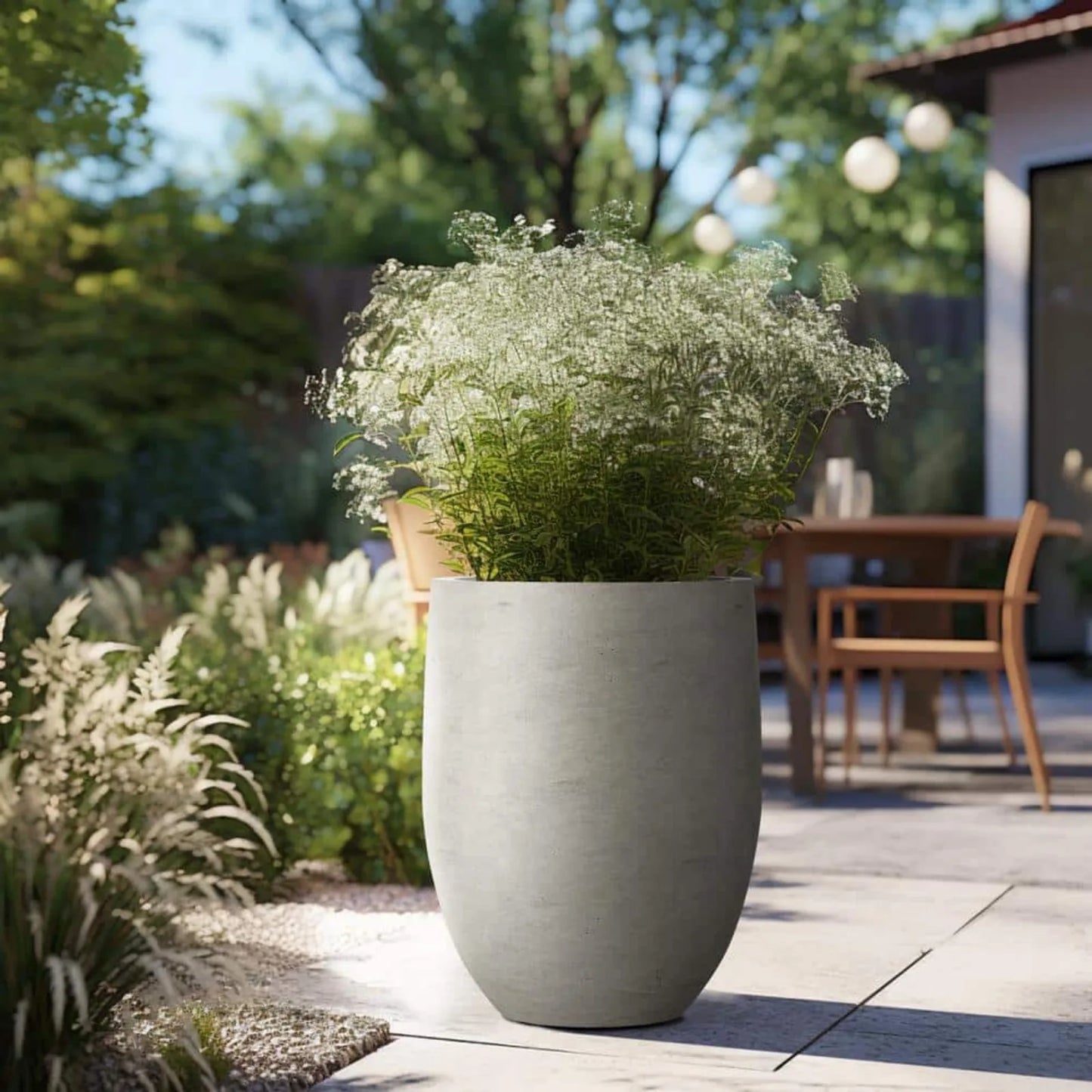 Extra Large Tall Round Concrete Plant Pot / Planter - Alia's Home Things  