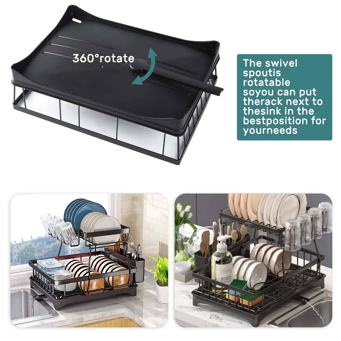 Large 2-tier dish drying rack - Alia's Home Things  