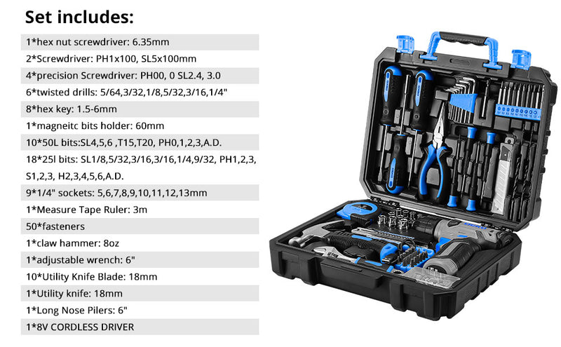 DEKO Drill Set w/Cordless Drill - Alia's Home Things  