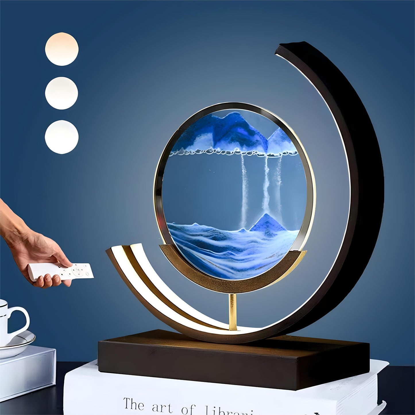 Moving Sand Art Picture 3D Round Picture Lamp - Alia's Home Things  
