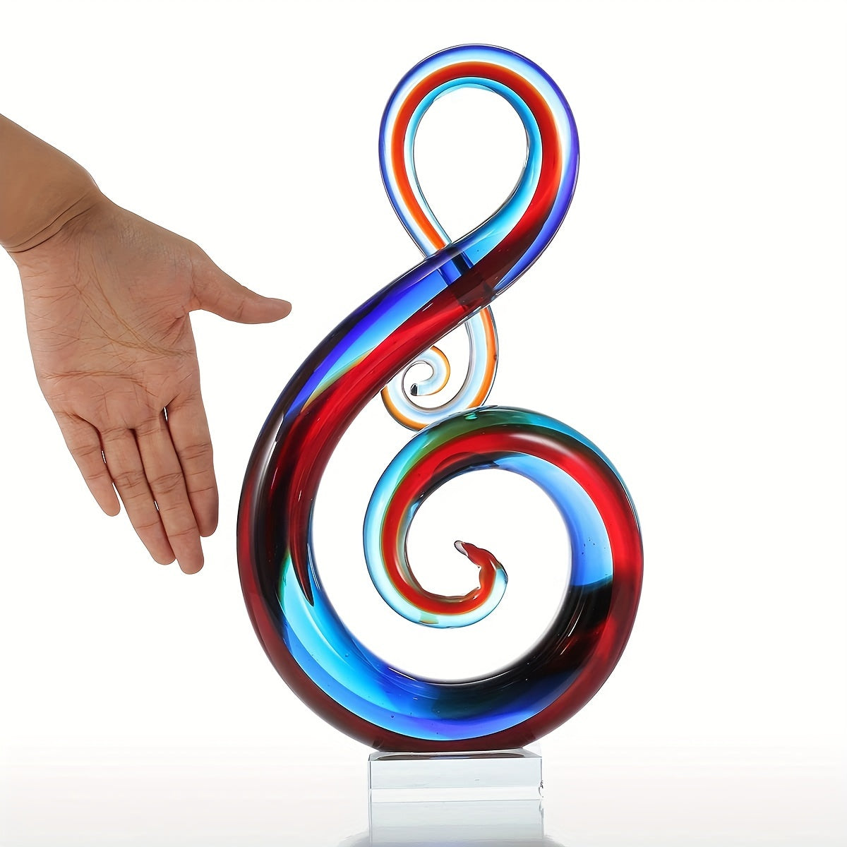 14" ×7.5" Multicolor Music Note Glass Sculpture - Alia's Home Things  