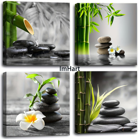4pc Zen-Inspired 4-Piece Framed Wall Art Set - Alia's Home Things  