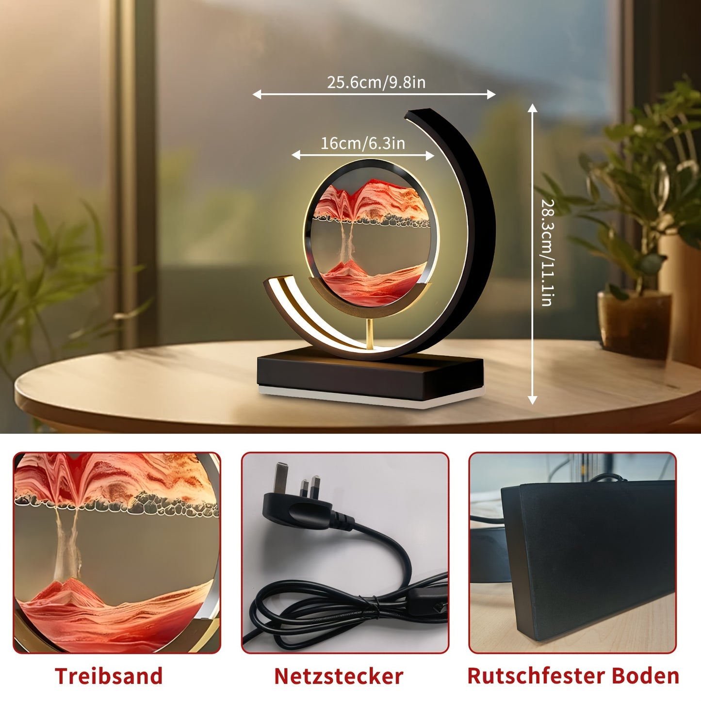 Moving Sand Art Picture 3D Round Picture Lamp - Alia's Home Things  